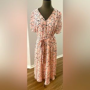 Women’s mid-long pink floral dress.  Talbots 16P.  Excellent condition.